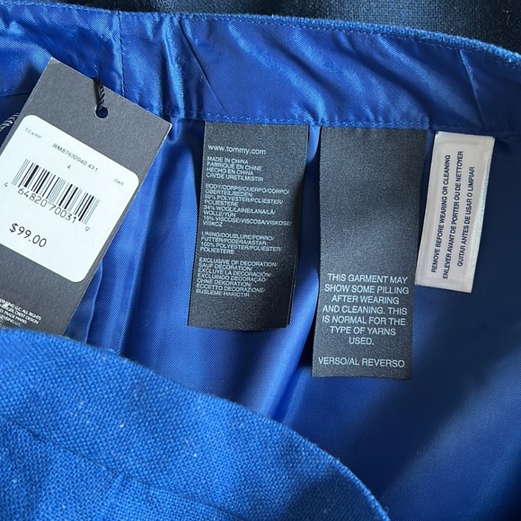 BRAND NEW! - Tommy Hilfiger Wool blend Knee-Length Skirt - Blue & Navy Blue - Picture 8 of 10